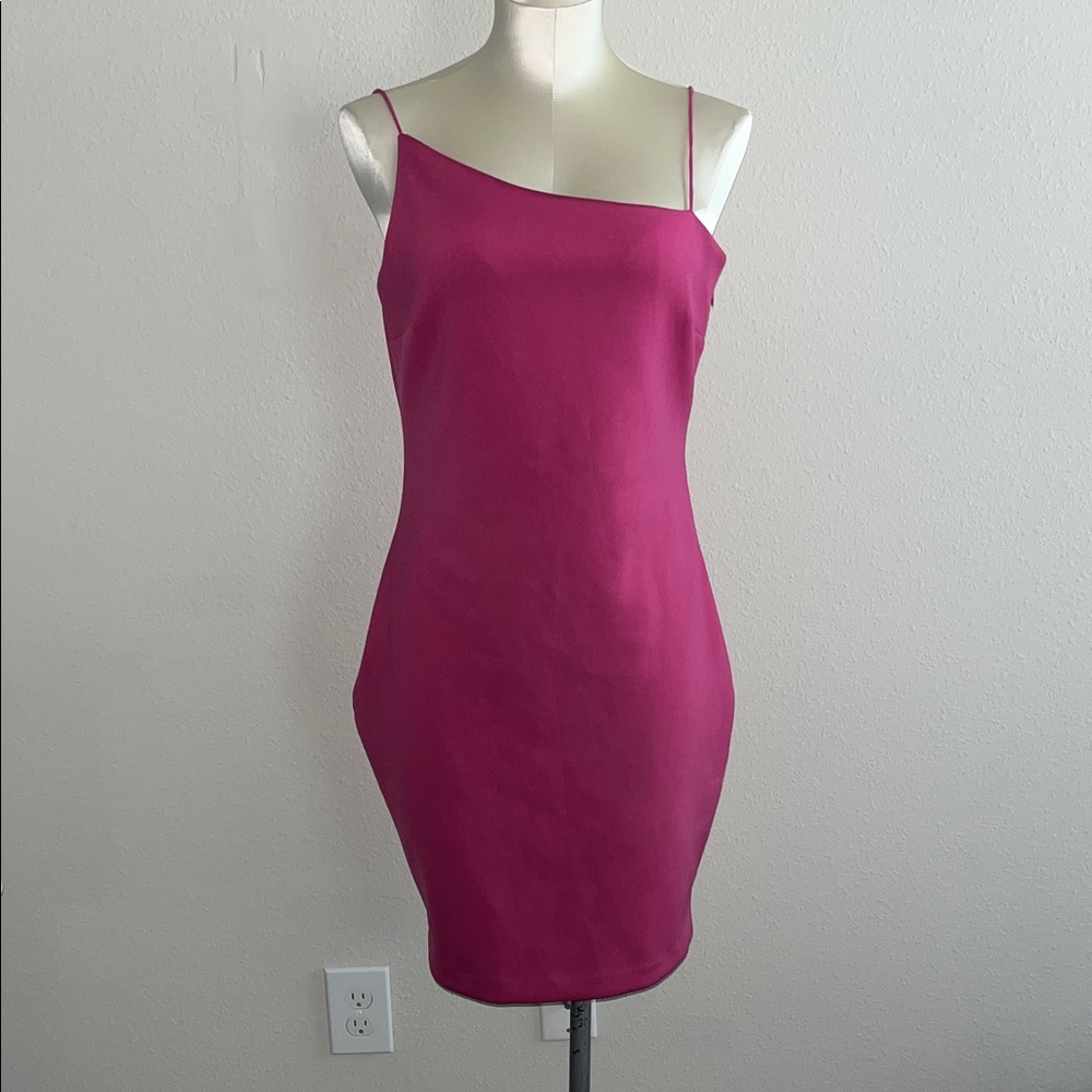 hot pink Slip Mini Dress with Thin Straps Y2K Barbie core